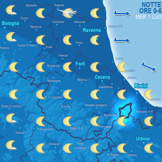 Mappa di previsione notte (ore 0-6)