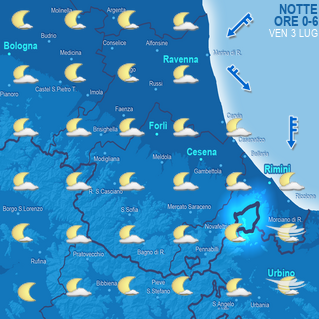Mappa di previsione notte (ore 0-6)