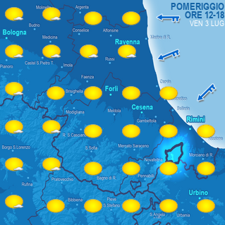 Mappa di previsione pomeriggio (ore 12-18)