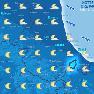 Mappa di previsione notte (ore 0-6)